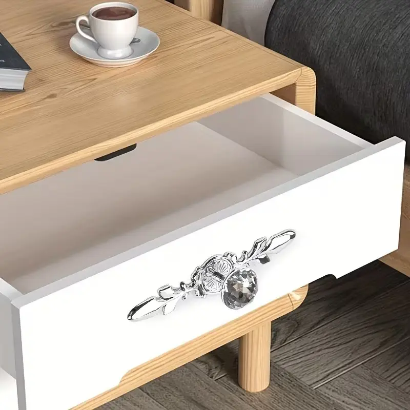 2pcs Diamond Crystal Shaped Door Handle, Cabinet Closet Drawer Knob, Wardrobe Pull, Decorative Furniture Handle, Elegant Design, Cabinet Knobs And Pulls