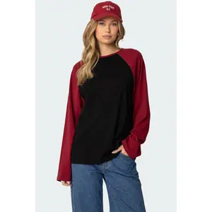 Oversized Raglan Long Sleeve T Shirt