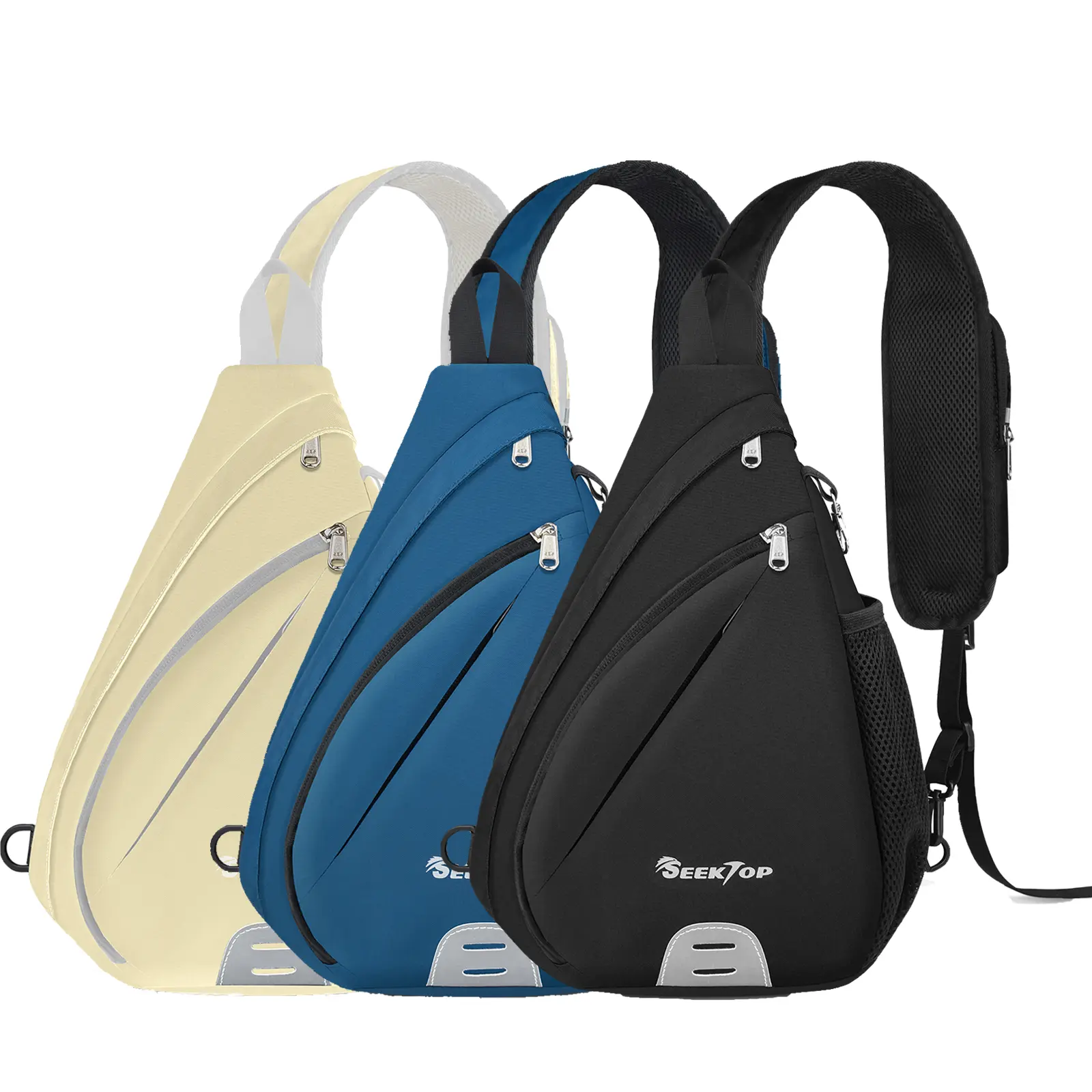 Seektop 7L Anti-Theft Sling Bag – RFID Blocking Crossbody Backpack, Water-Resistant 400D Nylon Chest Pack with Lockable Zippers for Travel, Hiking & Daily Use (Men & Women)