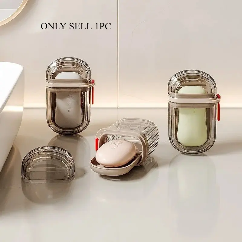 Portable Soap Storage Box, 1 Count Waterproof Plastic Soap Dish with Lid, Soap Bar Holder for Home Bathroom & Travel & Camping, Soap Saver