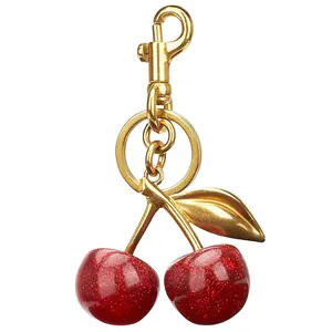 Cherry Bag Charm Purse Charms Keychain - Cherry Purse Charm for Women Valentine Bag Gifts