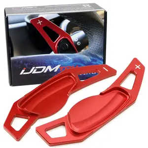 iJDMTOY Euro Sports Red CNC Billet Aluminum Larger Paddle Shifter Extensions For 2008-up W451 W453 Smart Fortwo Forfour