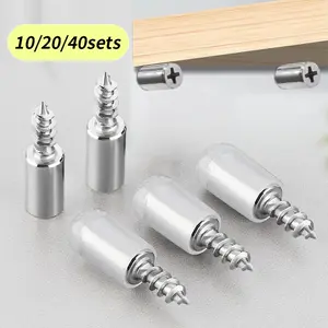 10/20/40sets of support nails, used for self tapping screw plate brackets for cabinets, bookcases, display cabinets, and wardrobes, Wall Hanging Fastener, Plate bracket with anti slip cover