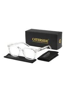 CATERSIDE Classic High-End Flat Lenses, Uv400 Protection, PC Frame, Unisex Casual Style, Perfect for Cycling, Music Festivals, Street Photography