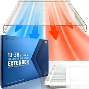 Powerful Magnetic Air Vent Extender for Floor Under Furniture - Sturdy & Durable - Super Strong Neodymium Magnets (Upgraded Design) - Adjustable from 13" to 38" (Longest Available)| Patent Pending