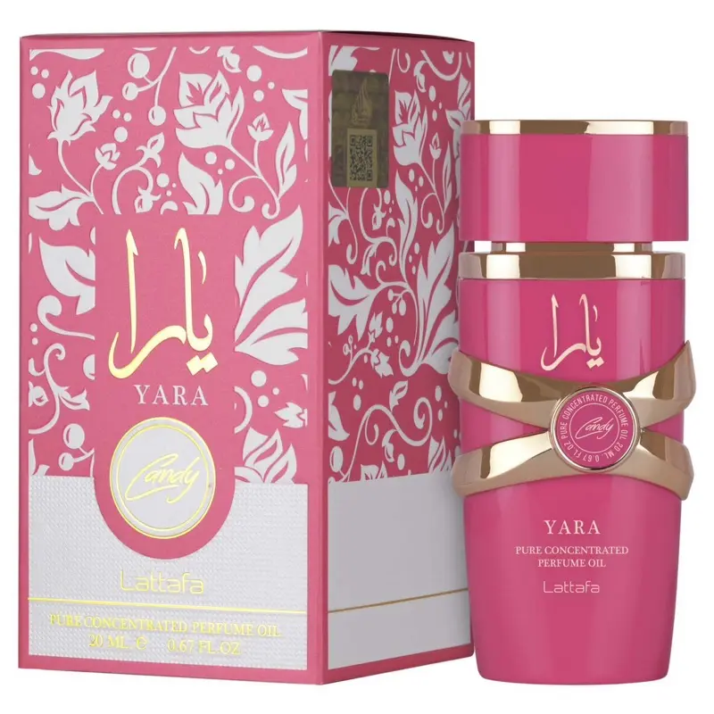 Lattafa Yara Candy for Women Concentrated Perfume Oil CPO 20ml by Lattafa Perfumes - Pure Attar Non-Alcoholic Oil Fragrances Cosmetics Fragrance Blends