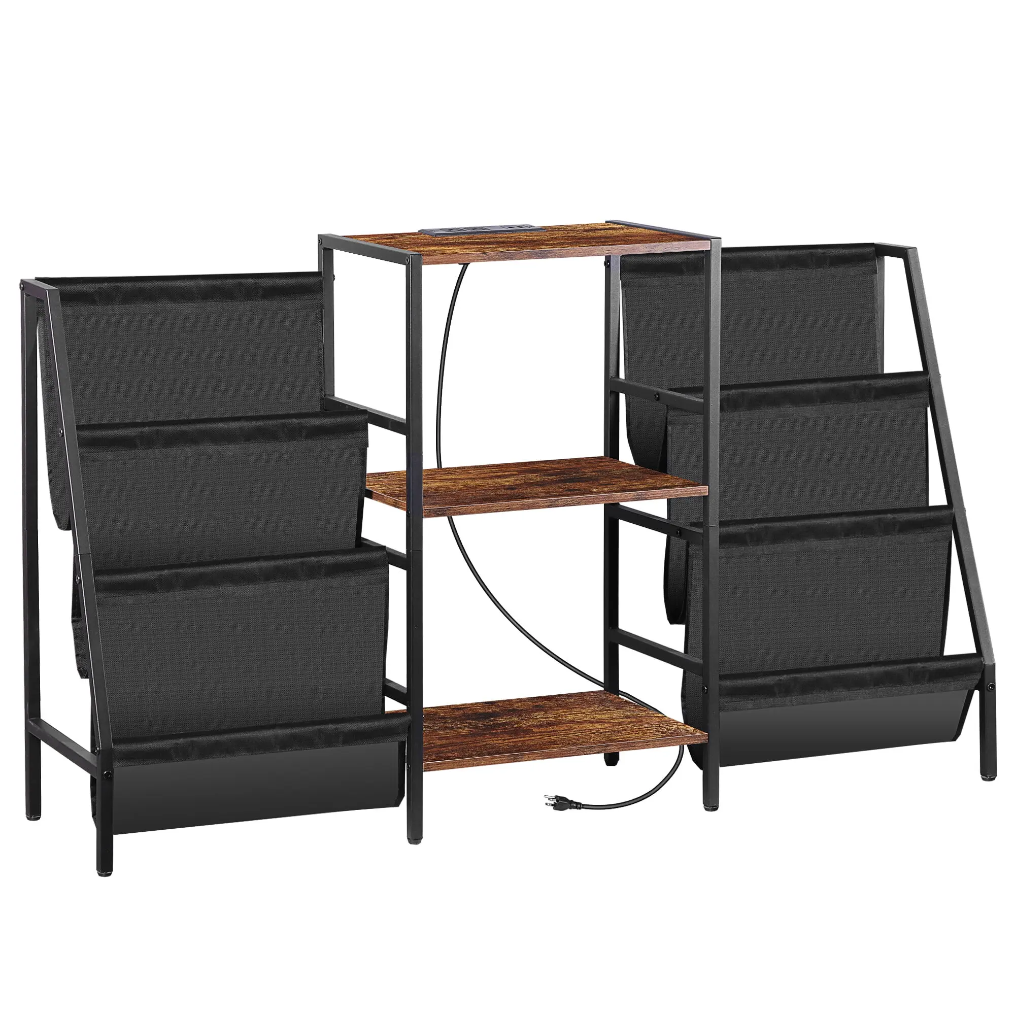 Segawe Freestanding Vinyl Record Player Stand - Durable Steel Frame Holder, Thick Oxford Fabric, 33lbs/Layer Display Riser, Adjustable Multilayer Shelf, Console Storage Rack, Multifunctional Organizer