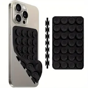 Double-sided Silicone Suction Cup Phone Case Mount, Black Hands-free Strong Grip Universal Phone Holder for Selfies & Videos, Ideal for Cellphone, Stand, Smartphone Accessories, Phone Holder Design, Vacuum Phone Grip, Non Slip Holder
