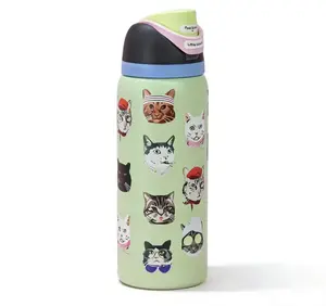 Owala 32oz Calling all cat lovers!  This adorable cat face water bottle is the perfect way to stay hydrated. Leakproof, insulated, and covered in the cutest kitties—you need this in your life! sport lover Pure Copper with Bag new 24 oz Plaid poinsettia
