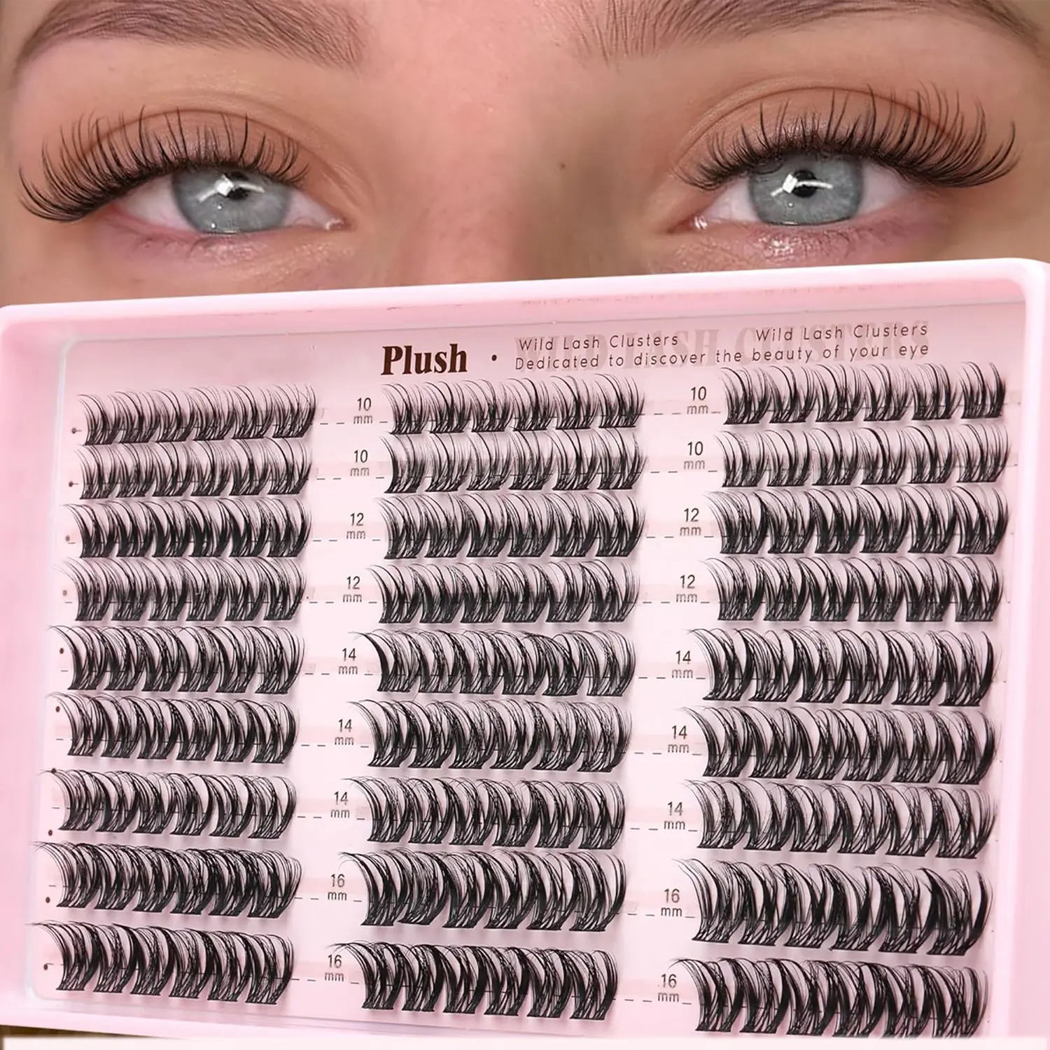 162 Pcs D Curl Spider Lash Set, Natural Wispy Cluster Voluminous False Eyelashes, Fluffy Volume Eyelashes, DIY Lash Extension Kit, Mixed Length, 0.05mm Thickness, Lightweight, Soft Wispy Lashes, Natural Lash Clusters