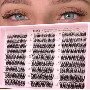 162 Pcs D Curl Spider Lash Set, Natural Wispy Cluster False Eyelashes, DIY Lash Extension Kit, Mixed Length, 0.05mm Thickness, Lightweight, Soft Wispy Lashes, Natural Lash Clusters
