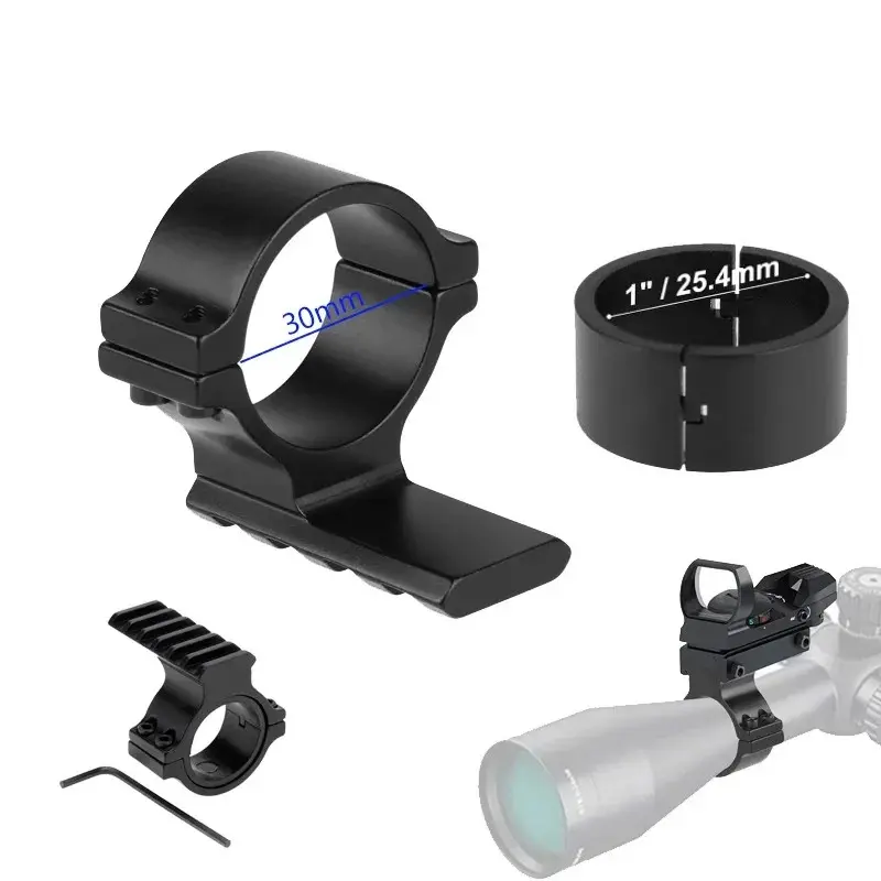 Optic Scope Ring 25.4mm 30mm Diameter Adaptor Mount With 20mm Rail for Flashlight Dot Laser, Hunting Scope Ring Accessories Mounting Lightweight