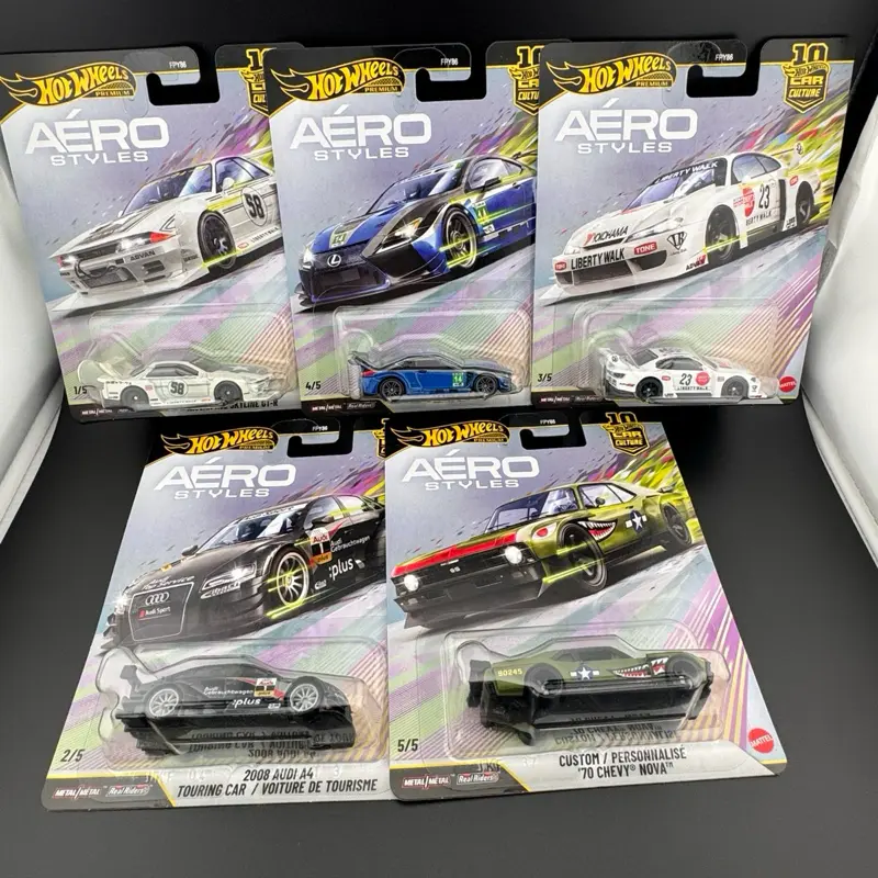 Hot Wheels Premium Aero Styles Set of 5 Cars - 2026 Case U