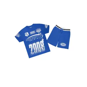 Amos Royal Blue Graphic T-Shirt Short Set