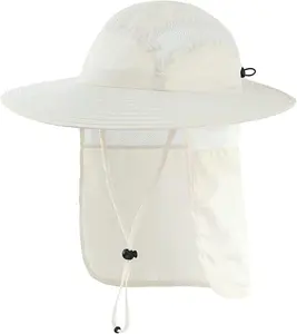 Home Prefer UPF 50+ Mens Wide Brim Fishing Hat with Neck Flap Sun Hat for Men Women Sun Protection Cap