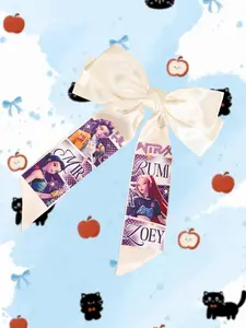 Large Kpop Hair Bow with Girl Band Printed Ribbons All Seasons | Comfortable Secure Clip | Versatile Design