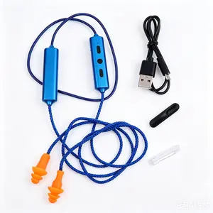 Wireless Bluetooth Headset with Simulated Labor Protection Earplugs - Noise Suppression, Hearing Protection for Work, Sports Headband Headphone