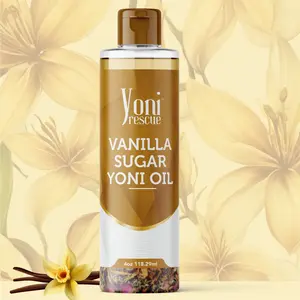 Yoni Rescue Vanilla Sugar Yoni Oil, with Apricot, Jojoba, Avocado Oils & Vitamin E Oil, Fast-Absorbing, Nourishes and Hydrates Skin, All Skins 4oz Body Care Moisturizing Hydrating Moisturizer