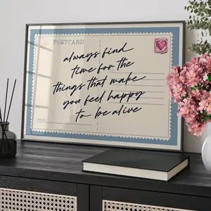 [Unframe] Always Find Time Retro Postcard Wall Art Poster or Canvas Print, Typography Print, Positive Affirmation Vintage Preppy Motivational Decor