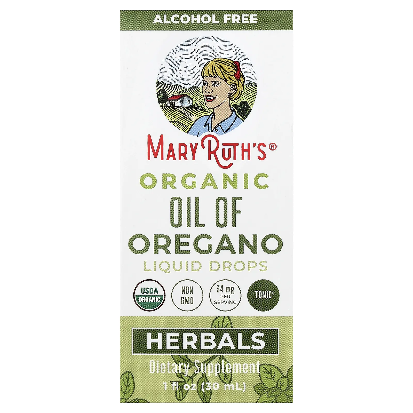 MaryRuth's Organic Oil of Oregano Liquid Drops, Alcohol Free, 1 fl oz (30 ml)