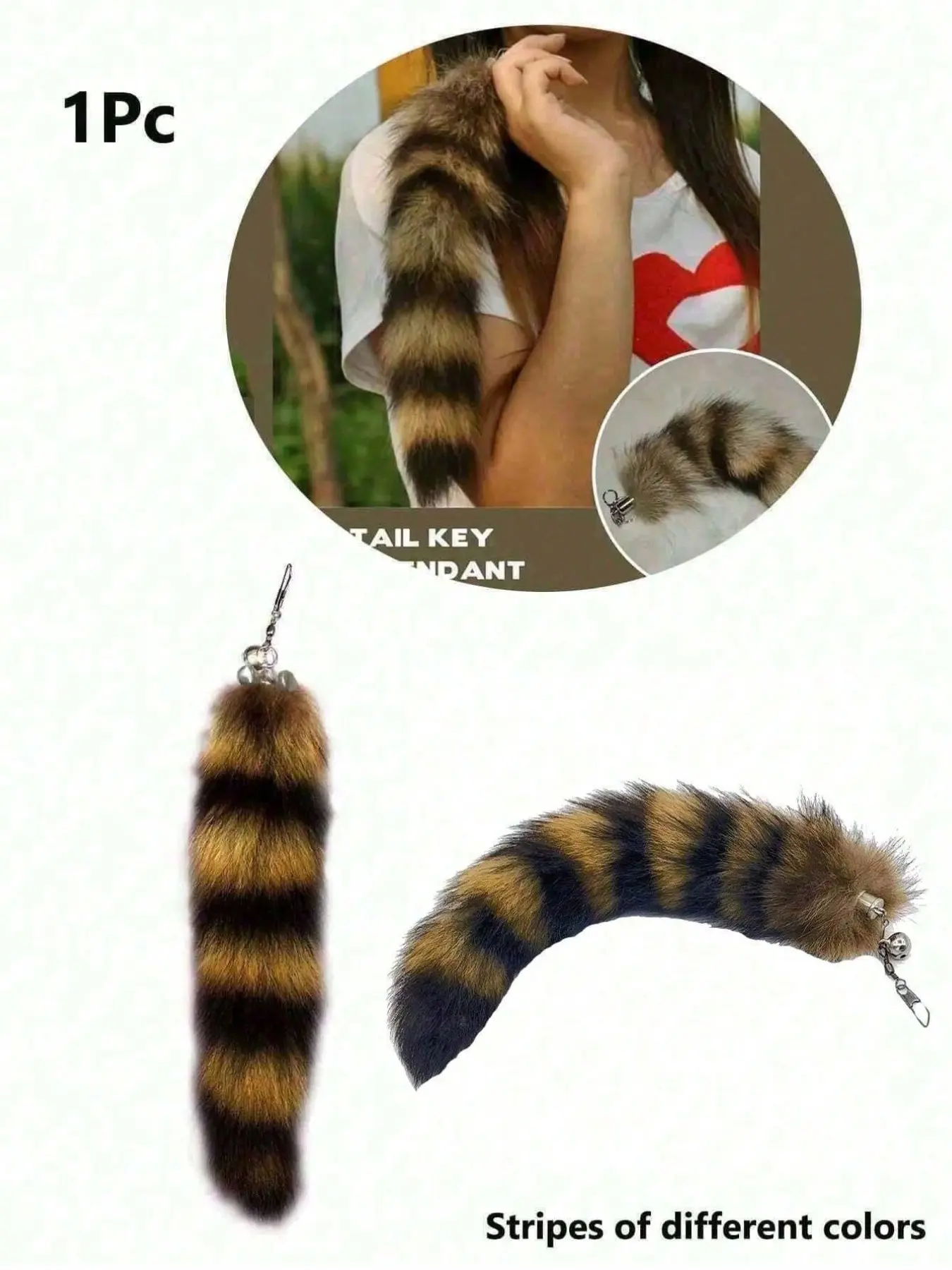 New Fox Tail Personalized Bag Charm, Keychain Tail Chain, Cute Realistic Fox Tail Keyring, Valentine's Day Gift, Festival Gift