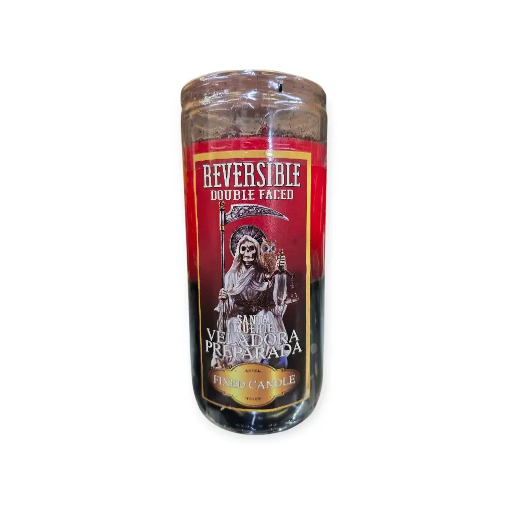 Jumbo Reversible Holy Death Aromatherapy Candle - Fixed, Pre-fixed and Ready-to-Use, Spiritual Defense, Reverse Hexes, Protect Energy, Home Decor, Room Decor Candle