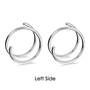 Oufer 20G 2PCS Implant Grade Titanium Spiral Hoop Nose Rings (Left/Right)