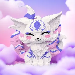Fox 3D Puzzle Building Block Creative Decoration, Birthday Halloween Valentine Christmas Holiday Gift, Home Decor DIY Craft Hobby