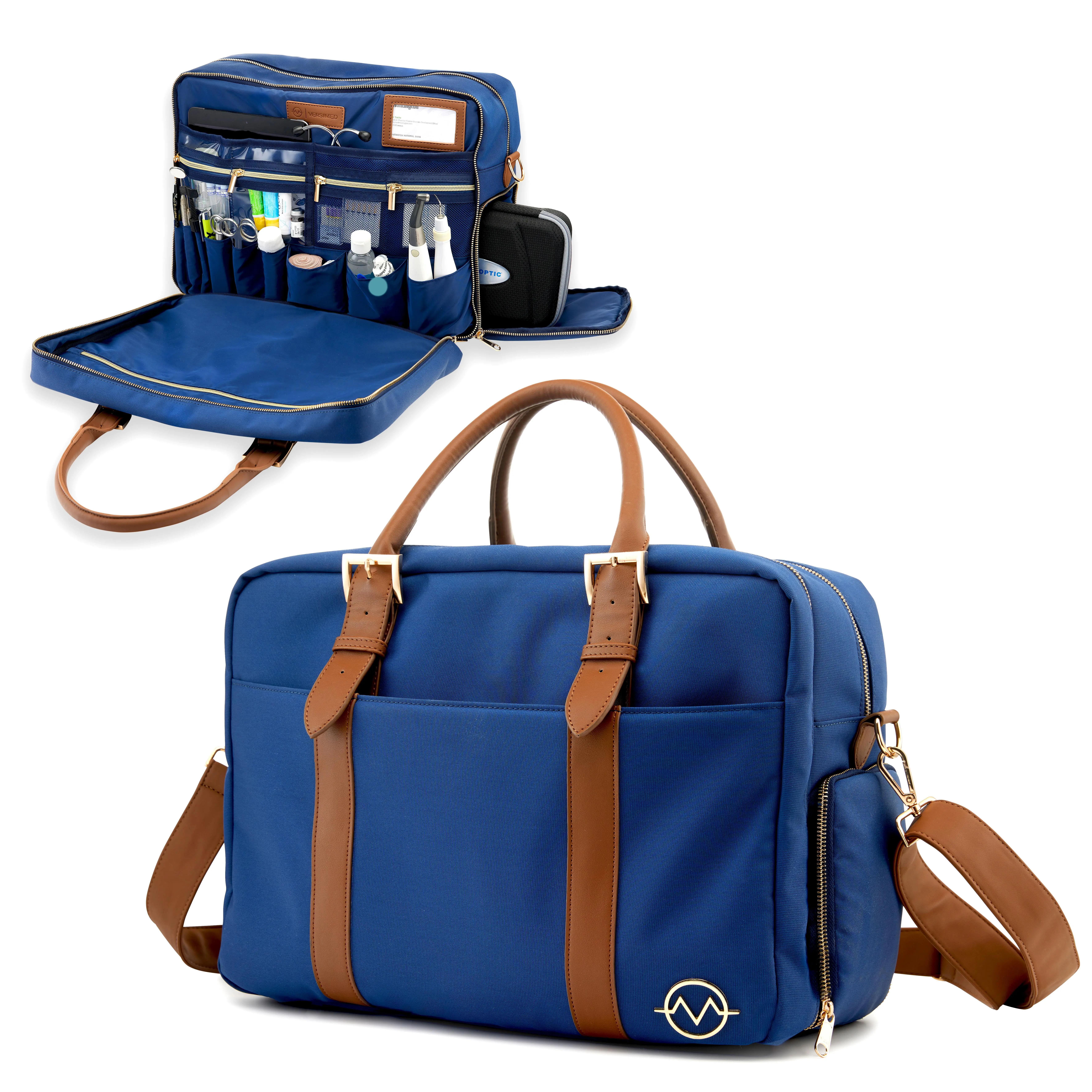 VERSIMED Luxury Work Bag for Healthcare Professionals, Waterproof Work Bag for Dental, Medical, Nurse, Loupes and Scrubs Storage