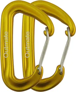 12Kn 3.2"X2" Heavy-Duty Carabiner Clips - Durable, Lightweight Aluminum Alloy Carabiners for Hiking, Camping, Keychains, Dog Leashes, Hammocks & More Outmate