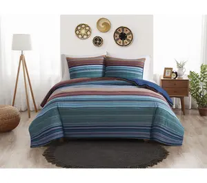 Brooklyn Loom Yarn Dye Stripe 3 Piece Full/Queen Comforter Set