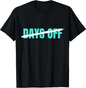 100% Cotton Light Teal Aqua No 0 Days Off Light Teal Aqua Color Graphic T-Shirt