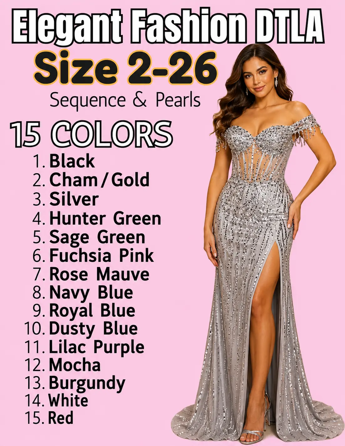 (SIZE 2-26)✨ Elegant Fashion ✨  15 COLORS