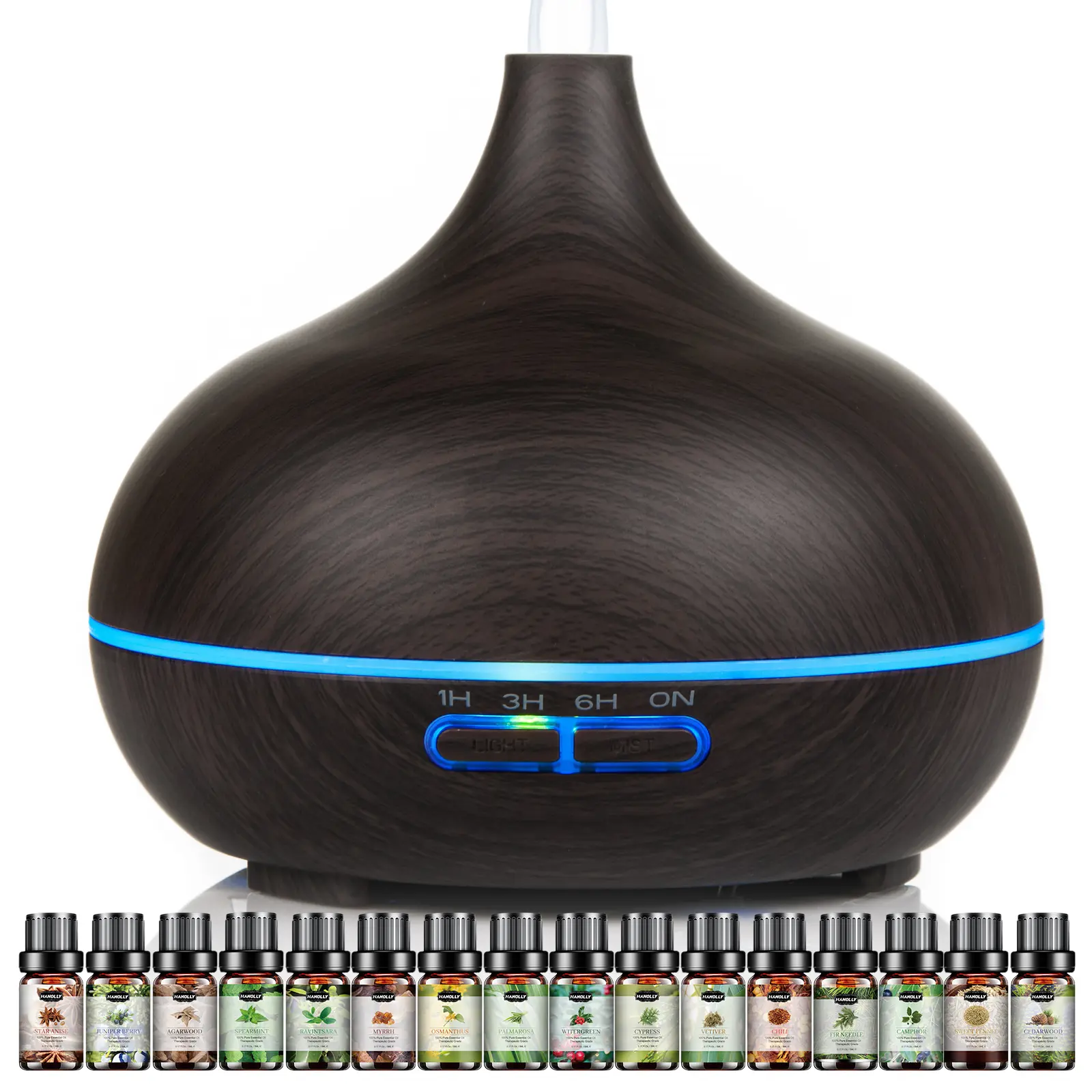 AESHORY Essential Oil Diffuser 550ml, Aroma Diffuser with 12PC Essential Oil Timer Cool Mist Humidifier for Large Room