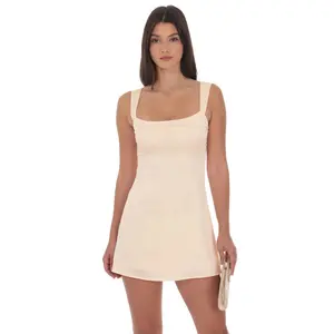 Satin Shift Dress in Cream