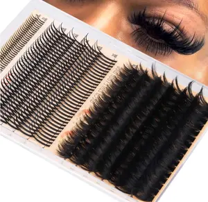 Lash Clusters with Bottom Lashes Spike Long 26mm Lash Clusters with Spikes 260D Volume Eyelash Clusters DIY Cluster Eyelash Extensions Mega Style Individual Bottom Lashes Extension by CORUSCATE