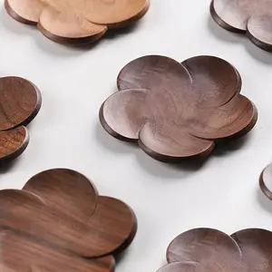 Wooden Cloud Shaped Coaster, 6 Counts/set Heat Insulation Tea Cup Holder, Decorative Coaster for Home Kitchen Dining Room