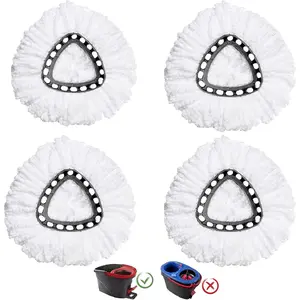 4 Pack Mop Heads Replacement Compatible with O-Ceda EasyWring Spin Mop, Microfiber Spin Mop Refill Easy Cleaning Mop  Replacement for Floor Cleaning Deep Cleaning for  Office
