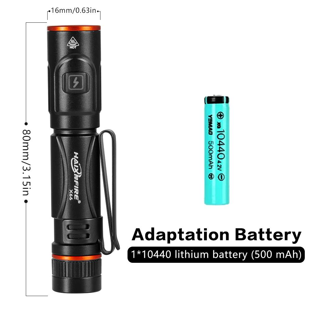 HaixnFire X66 LED Pen Flashlights, Lightweight, Mini, Waterproof Pocket Flashlight with Clip, Small Flashlights for Inspection, Work, Emergency