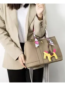 Women's Elegant Leather Handbag, Fashionable Office Briefcase, Leather Business Bag, Mini Square Shoulder Bag, Versatile Daily Accessory for All Seasons, Stylish Handbag, Fashionable Versatile Purse