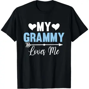 Grandma Lover Grandchild Mothers Day Kids My Grammy Loves Me T-Shirt,Made in USA