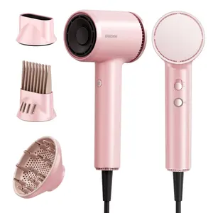 BABONIR 1875W High-Speed Hair Dryer, 110000 RPM Motor for Fast Drying, Ionic & Plasma Tech for Frizz Control, with Diffuser+Concentrator+Comb Nozzle, 5 Heat/2 Speed, Cool Shot, Compact Lightweight for Home/Travel/Salon, Gray