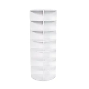 360° Rotating 8-Tiers Organizer  , Fits 28-32Pairs of , Spinning and Revolving Round  , for Entryway Living Room Hallway  rack storage round carousel display shoe shelves bedroom