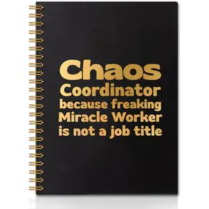 1 pcblack gold 5.5*8.3 in with 50 pages Travel Diary Notebook Funny Notebooks for Work, Funny Notebooks for Work, Premium Gold Spiral-Bound Hardcover.College School Supplies, Friend Gifts