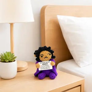Handmade Crochet Emotional Support Cute Doll | Funny Purple Knitted Plush Toy Desk Ornament Graduation Gifts For Boys Creative Home Office Decor |Father's day gifts| Novelty Friends accessory # gift choice father's husband friendship xmas party favor