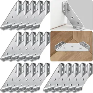 Universal Stainless Steel Furniture Corner Connector, Trapezoidal Corner Bracket, Heavy-Duty Shelf Support for Wood and Racks