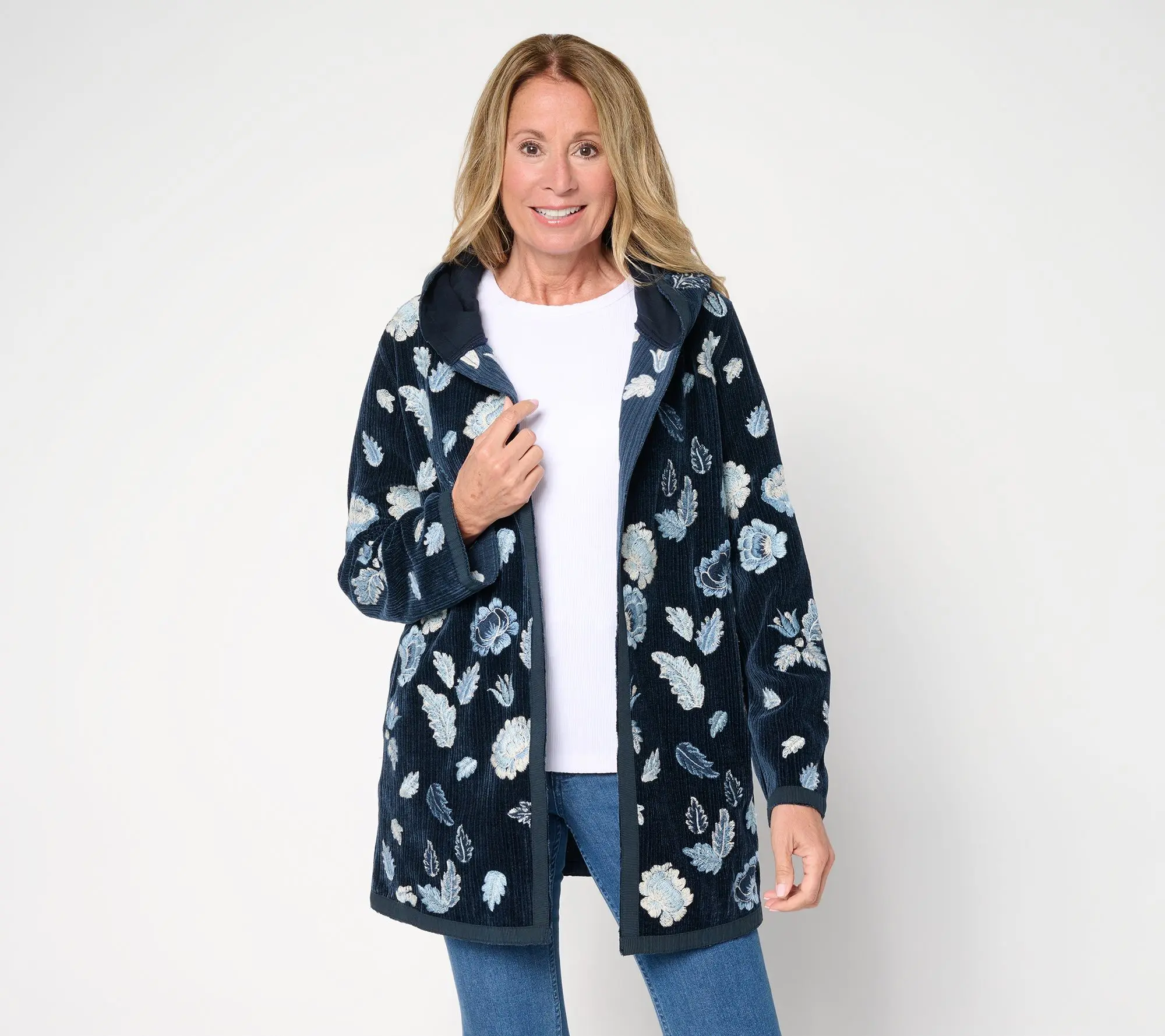Driftwood Jeans Corded Shelly Kimono with Embroidery - Floral Foliage Driftwood Jeans Corded Shelly Kimono with Embroidery - Floral Foliage