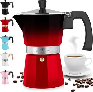 Classic Stovetop Espresso Maker for Great Flavored Strong Espresso, Classic Italian Style 3 Espresso Cup Moka Pot, Makes Delicious Coffee, Easy to Operate & Quick Cleanup Pot