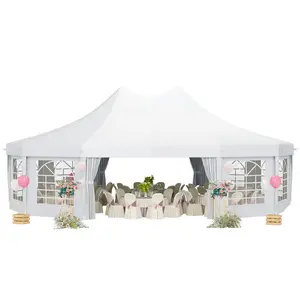 Outsunny 29 x 21 ft Party Tent, Wedding Tent with Sidewalls, Heavy Duty Event Tent with 2 Doors and 8 Windows, Outdoor Gazebo Tent for Party, White
