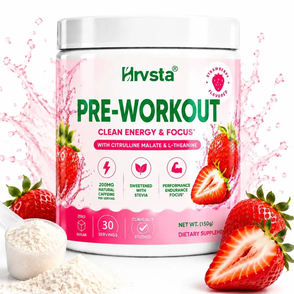 Pre-Workout Supplement | Energy & Caffeine Supplement | 200mg Natural Caffeine Per Serving | 30 Servings | Promotes Lean Muscle Growth | Dietary Supplement
